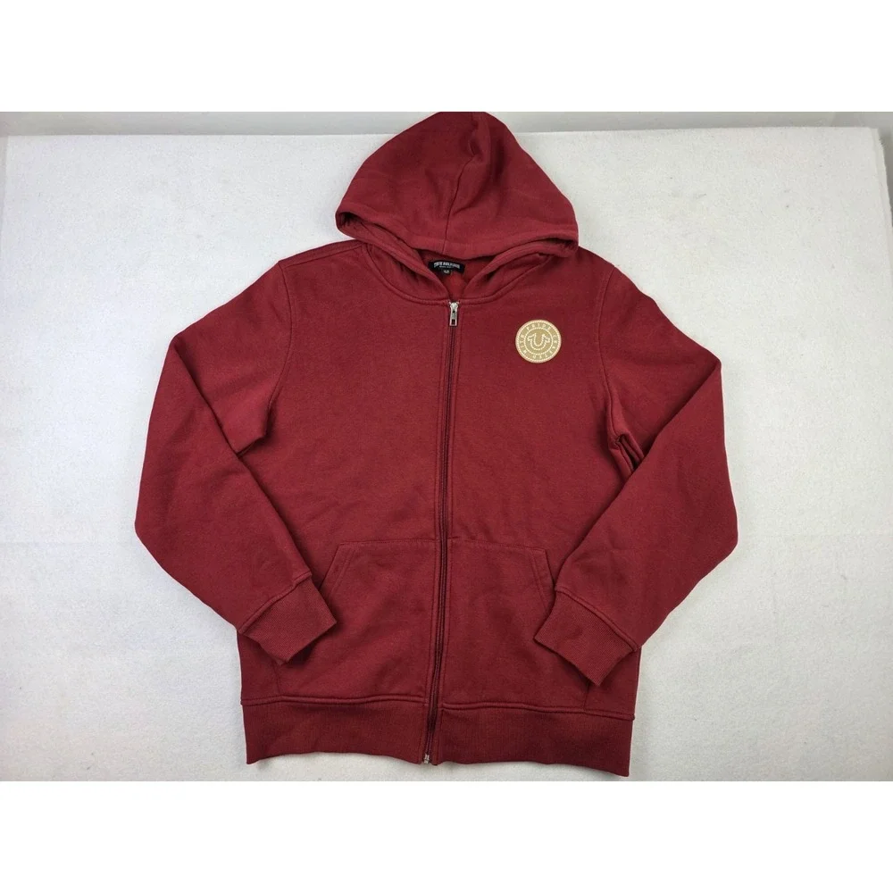 True Religion College Full Zip Hoodie Sweater Rope Design Size M Crafted W Pride